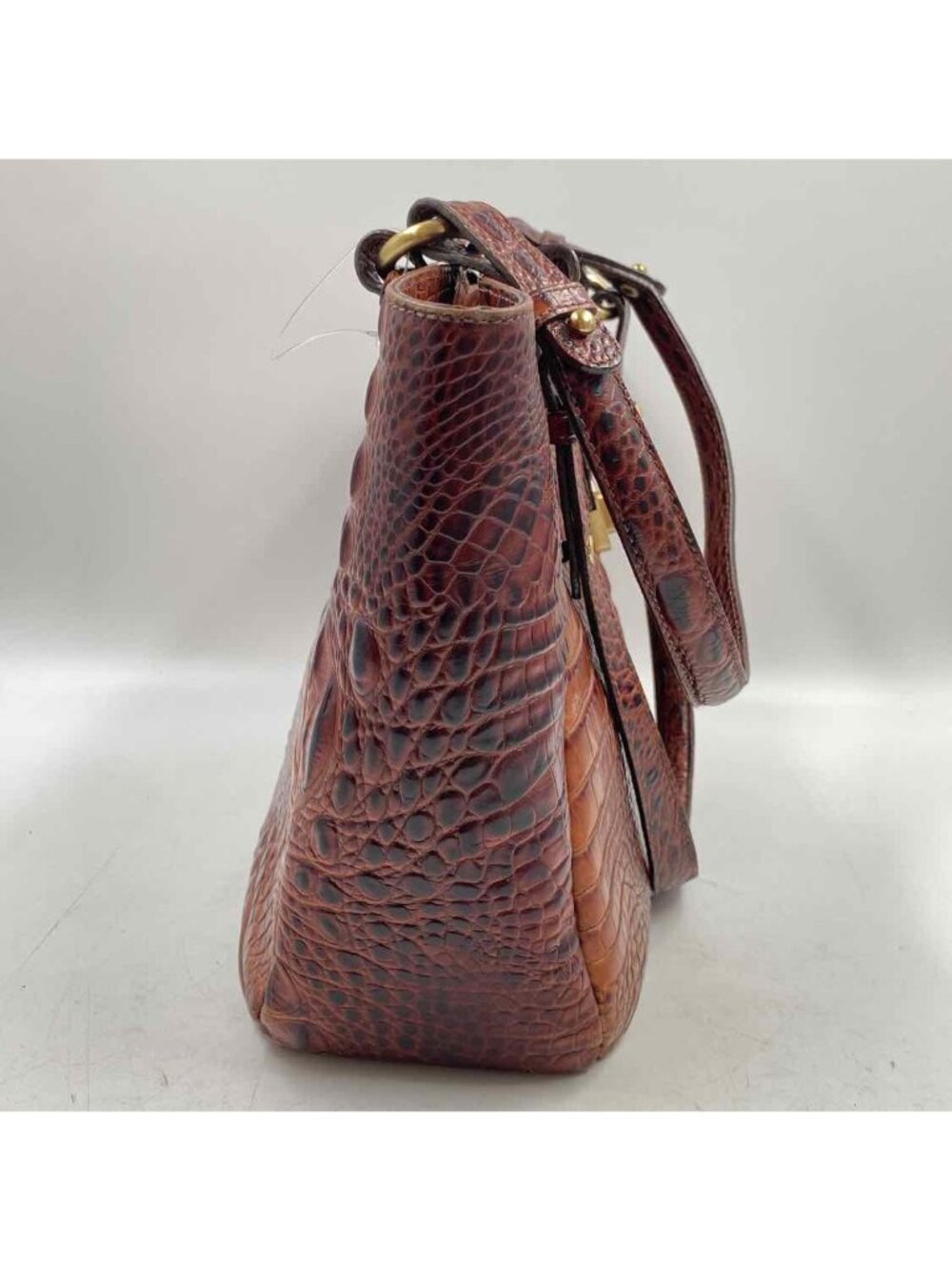Brahmin Collette Alligator Croc Embossed Leather Women's Brown Textured Purse - Picture 4 of 7
